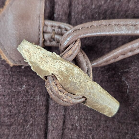 The North Face Coat Womens Medium Brown Toggle Wool Blend Hooded Jacket Pockets - Picture 6 of 16